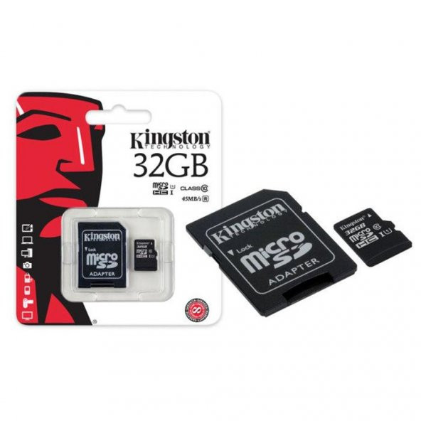 Kingston 32GB Micro SD Class10 Hafıza Kartı 45Mb/sn SDC10G2/32GB