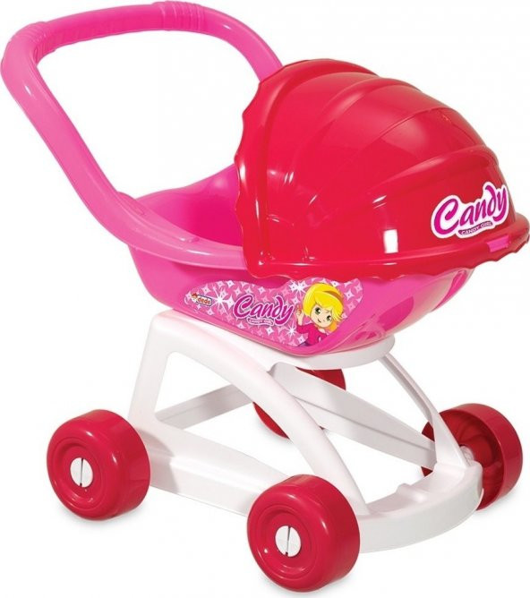 Candy Tenteli Puset Bebek Arabası - Oyuncak Puset - Oyuncak Bebek Arabası - Evcilik Oyuncakları