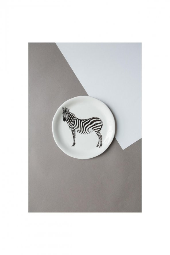 Zebra desenli seramik tatlı-kahvaltılık Tabağı