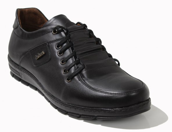 Sahra Erkek Günlük , Rahat, Ortapedik Mevsimlik Hakiki Deri Sıcak Astar Siyah Ayakkabı