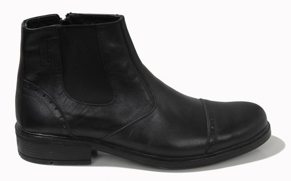 İrfan Yavuz Erkek Günlük , Rahat, Ortapedik Hakiki Deri Kauçuk Taban Sıcak Astar Siyah Bot - 2