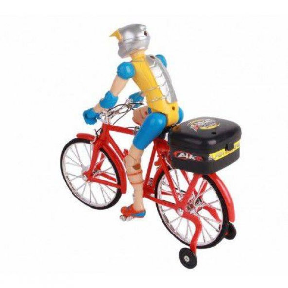 PİLLİ Adamlı Yarış Bisikleti pilli hareketli sesli bisiklet 20 cm