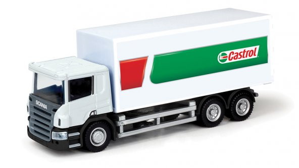 Castrol Scania P-Series 1/64 Çek Bırak Die Cast Model Araç