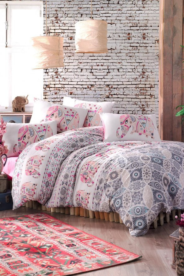 LadyModa Elephant Çift Kişilik Nevresim Seti - 4