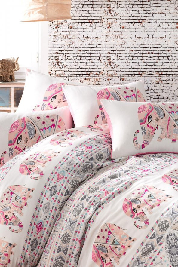 LadyModa Elephant Çift Kişilik Nevresim Seti - 7