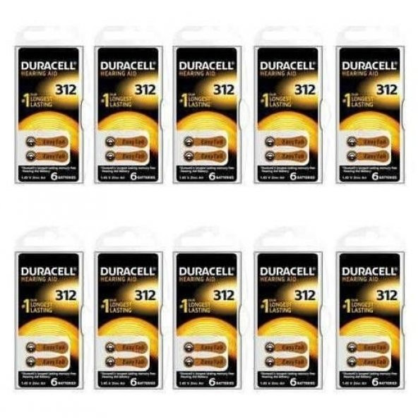 Duracell ACTIVAIR 312 Kulaklık Pili 10lu Paket (60 adet)