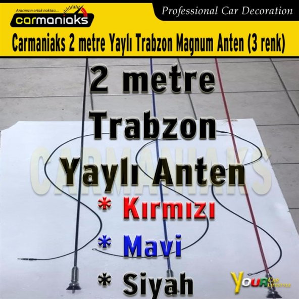 Carmaniaks 2 metre Yaylı Trabzon Magnum Anten Kırmızı