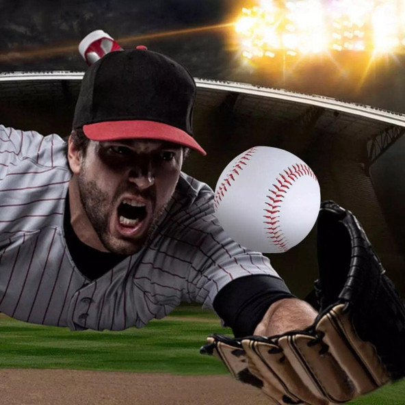 Beyzbol Topu Beyaz Kauçuk 1 Adet - 2