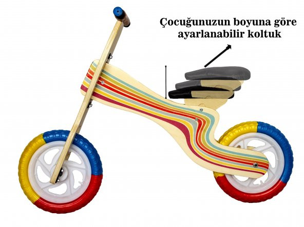 Asudehome erkek kız Denge Bisikleti Ahşap Bisiklet Özel Baskılı - 3