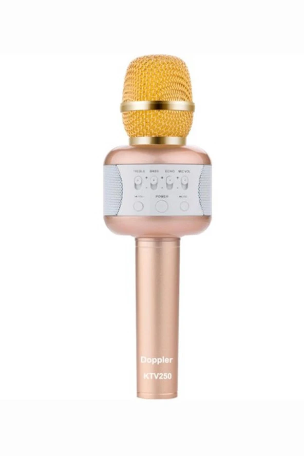 Doppler Ktv250 Altın Bluetooth Karaoke Mikrofon-Işık&SüngerHediye