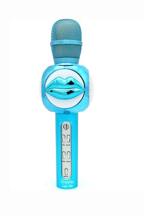 Doppler Lips200 Bluetoothlu ve Hoparlörlü Karaoke Çocuk Mikrofonu - Mavi