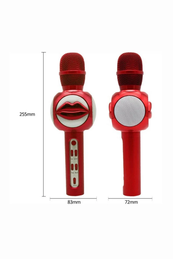 Doppler Lips200 Bluetoothlu ve Hoparlörlü Karaoke Çocuk Mikrofonu - Kırmızı