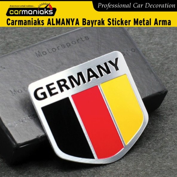 Carmaniaks Germany Bayrak Sticker Metal Çelenk Arma