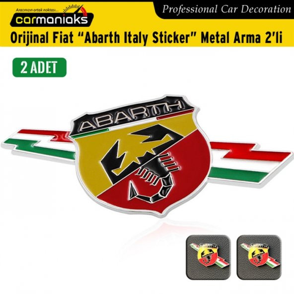 Carmaniaks Orijinal Fiat Abarth Sticker Metal Arma 2li