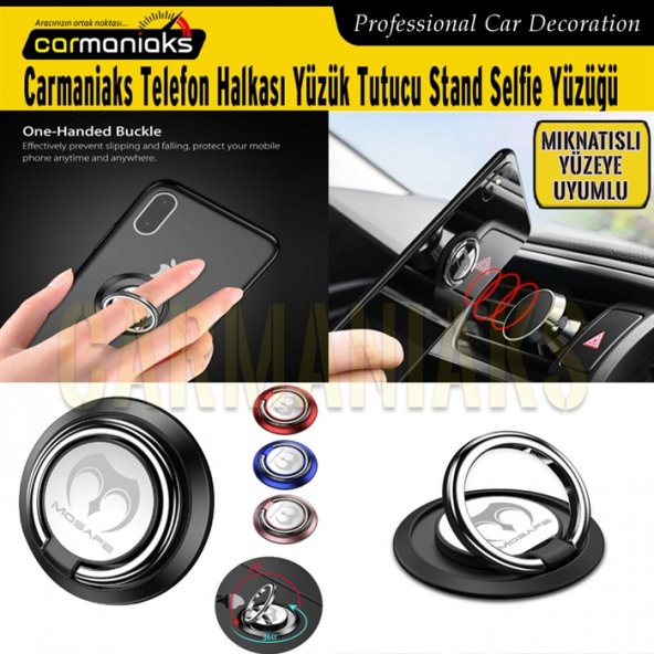 Telefon Halkası Yüzük Tutucu Stand Selfie Yüzüğü Metal Taban CRMX55900
