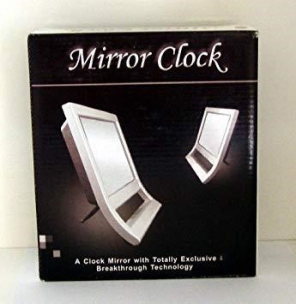Aynalı Büyük Saat - Masa Üstü Aynalı Çalar Saat - Uyandırma Saat - Alarmlı Saat - Pilli ve Şarjlı