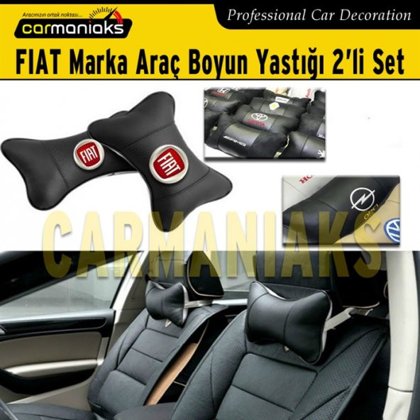 Fiat Marka Deri Boyun Yastığı 2li Set Carmaniaks CRM8011