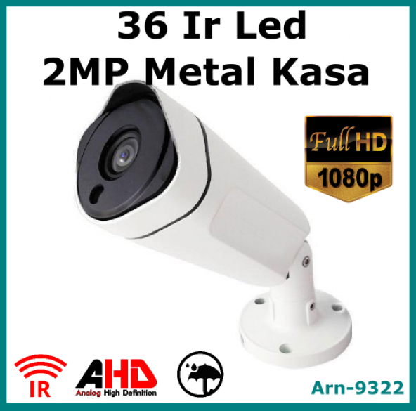 2 MP FULL HD 1080P Metal Kasa Güvenlik Kamerası Arna 9322