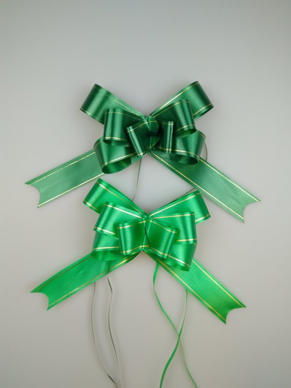 ÇEKMELİ FİYONK 31 MM YEŞİL ALTIN ŞERİT (1 ADET) - 2