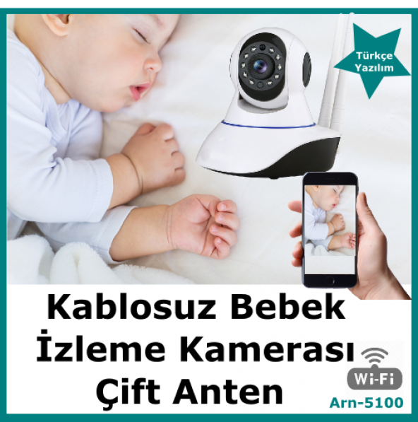 Kablosuz 720P Bebek İzleme Kamerası Hd çift Anten-Türkçe Yazılım