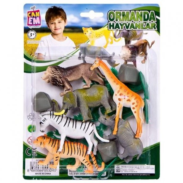 Kutuda Orman Hayvanları Vahşi Hayvanlar 6 Figür Can-Em Oyuncak