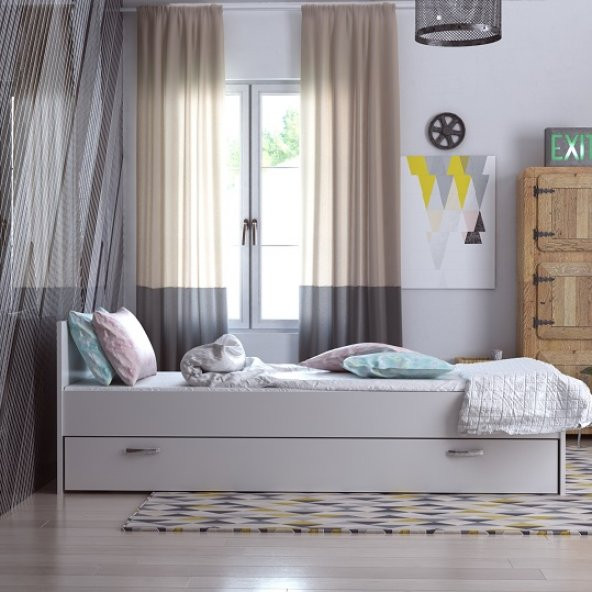 BMdekor Karyola Derya Yavrulu Tek Kişilik Beyaz - 2