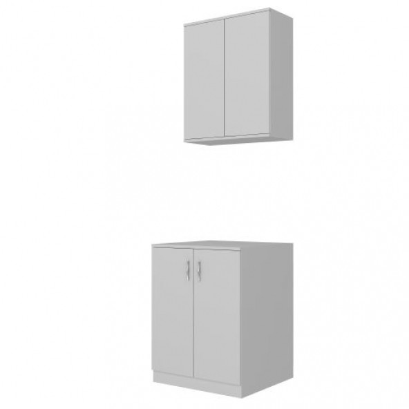 BMdekor Çamaşır Makinesi Dolabı Platin Beyaz - 2