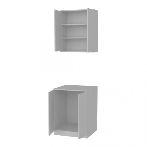 BMdekor Çamaşır Makinesi Dolabı Platin Beyaz - 3