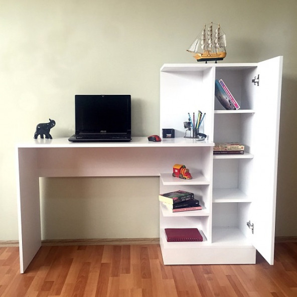 BMdekor Çalışma Masası Bilgisayar Masası Levin Beyaz - 2
