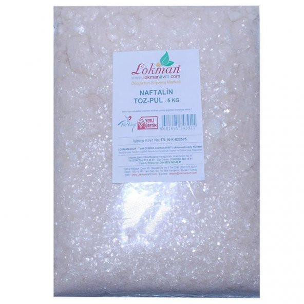Doğal Naftalin Tozu Koku Giderici Naftalin Pul 1.Kalite 5KG - 2