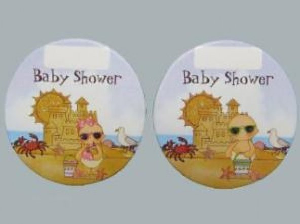 Sticker Bebek Tatilde Baby Shower Mavi 50 Adet