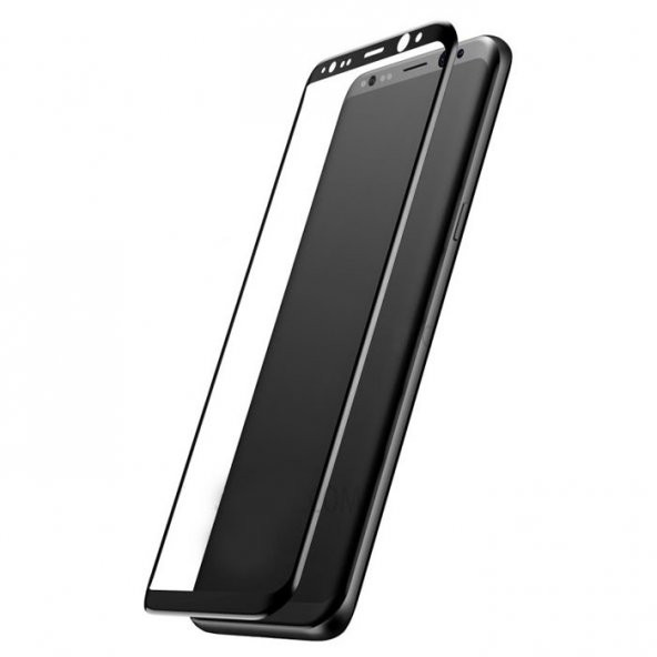 Samsung Galaxy S8 3D Tam Yapışan Ekran Koruyucu Siyah