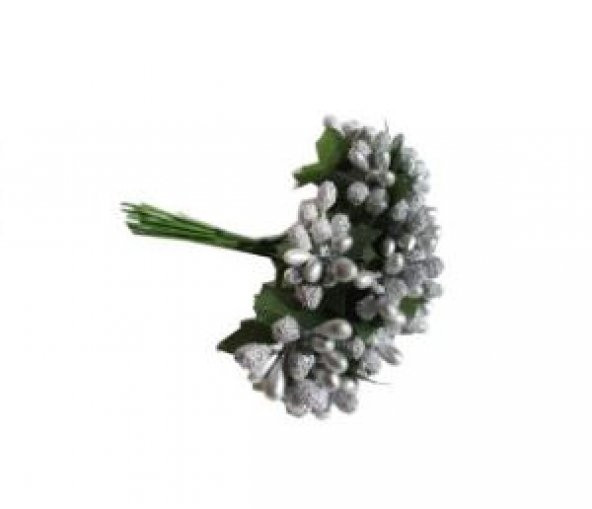 Çiçek Cipso Görünümünde Gümüş 144 Adet