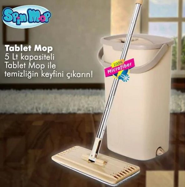 Spin Tablet Mop Temizlik Seti Yer ve Duvar Silici Magic Tablet Mo - 2