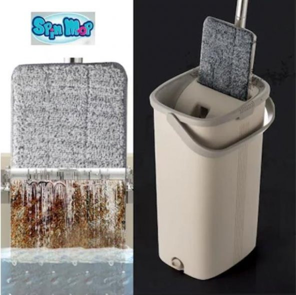 Spin Tablet Mop Temizlik Seti Yer ve Duvar Silici Magic Tablet Mo - 4