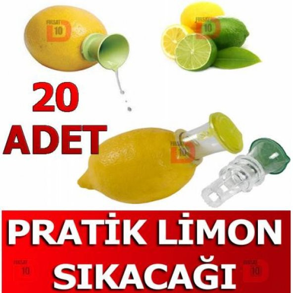 20 Adet Pratik Limon Sıkacağı Limon Sıkma Aparatı Yerli Plastik Ş