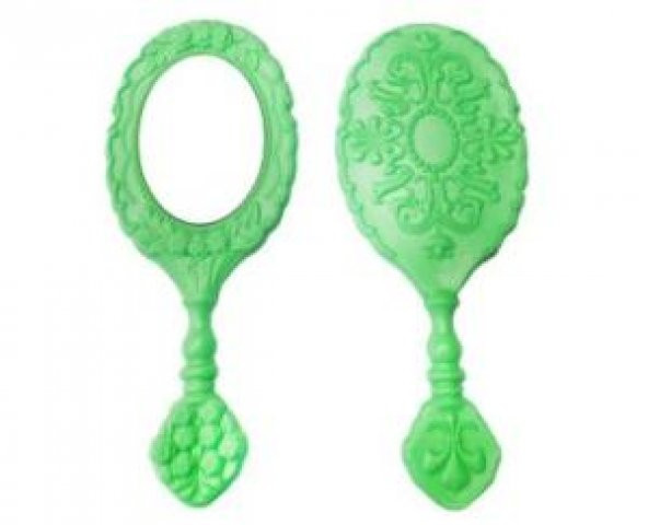 Ayna Güllü Oval Plastik Mint Yeşili 1 Adet