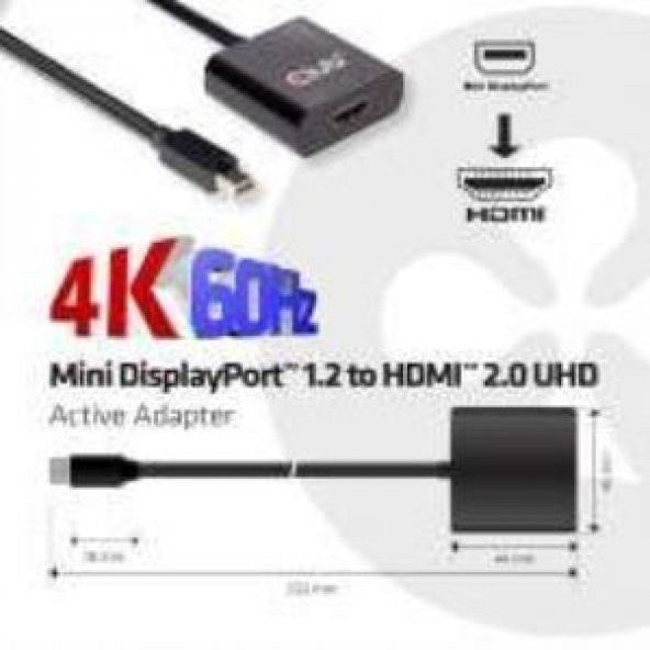 CLUB3D CAC-2170 Mini DisplayPort 1.2 To HDMI 2.0 UHD Aktif Çeviri - 4