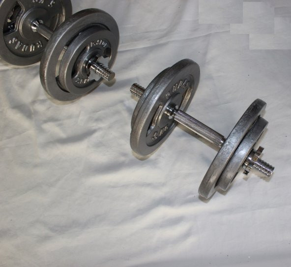 120 KG Demir Dokum Halter Dambıl Set, 2 Kısa + 160 CM Barlı - 19