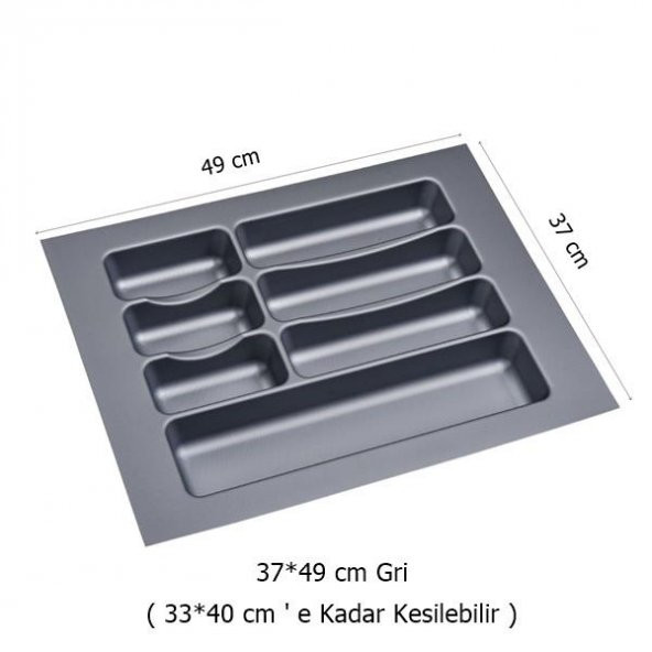 Çekmece İçi Kaşıklık 37 x 49 cm Gri Mutfak Çekmece Düzenleyici - 2