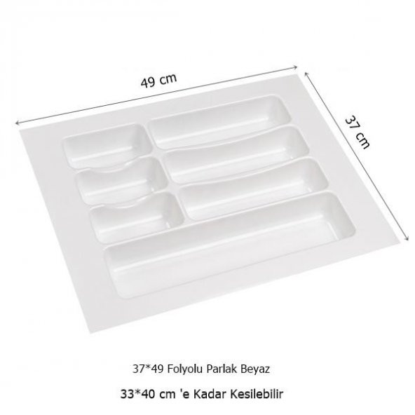 Çekmece İçi Kaşıklık 37 x 49 cm Gri Mutfak Çekmece Düzenleyici - 3