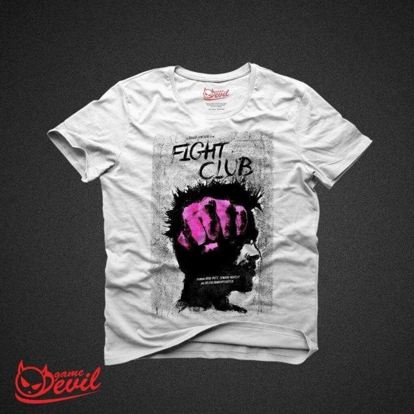 Fight Club Tyler Durden Punch Beyaz Tişört Kısakollu Tshirt