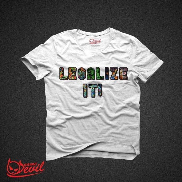Legalize It - Weed Beyaz Tişört Kısakollu Tshirt