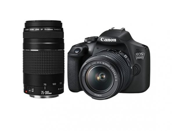 Canon EOS 2000D+18-55mm+75-300mm DSLR Fotoğraf Makines