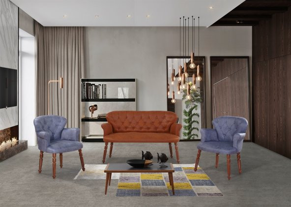 Lazbisa Cam Balkon Çay Seti Koltuk Takımı Kafe Salon Bahçe ( KOLLU BÜYÜK) - 3