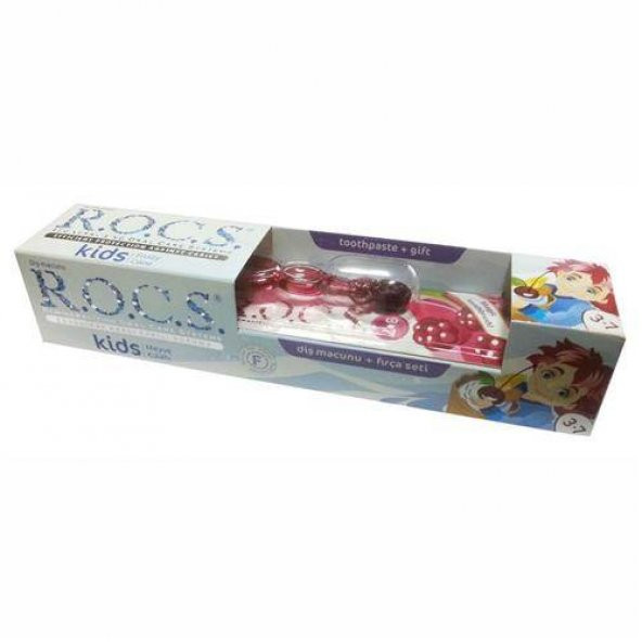 R.O.C.S. 3-7 Yaş Diş Macunu (Meyve Külahı) ve Diş Fırçası