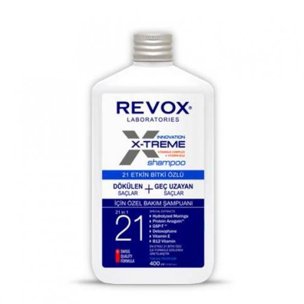 Revox X-Treme Dökülen Saçlar İçin 21 Etkin Bitki Özlü Şampuan 400 ml