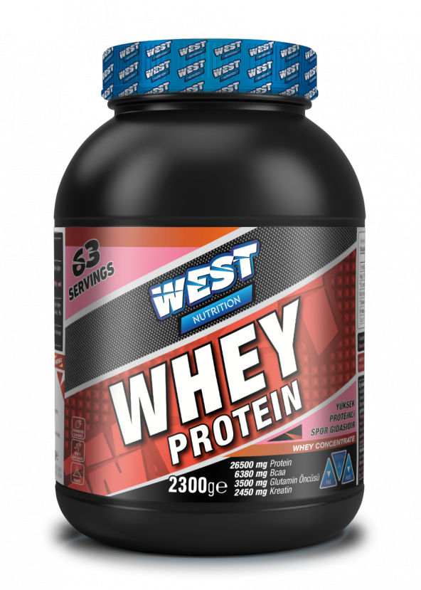 West Nutrition Whey Protein Tozu 2300 gr 63 Servis HEDİYE !!