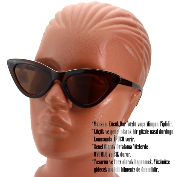 Daniel Klein Polarize Bayan Güneş Gözlüğü Cat Eyes Kedi Gözü Üçgen Tasarım - 5