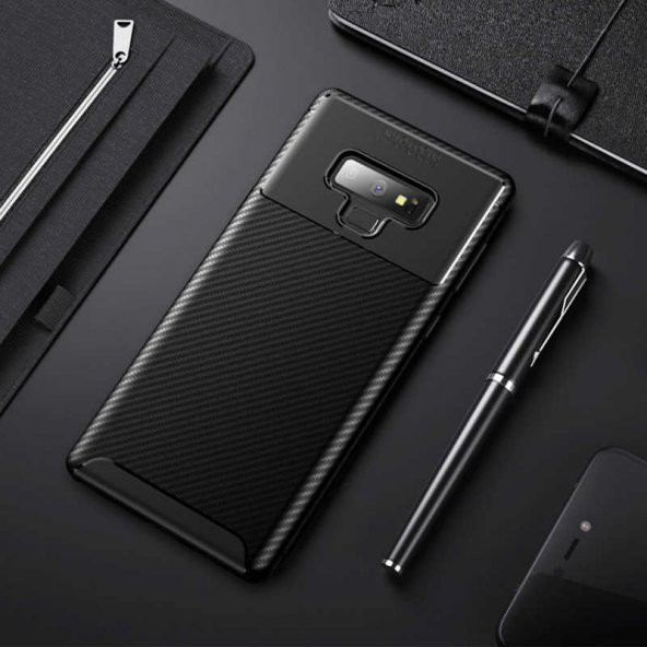 Samsung Galaxy Note 9 Kılıf Negro Silikon Kapak Karbon Tasarım
